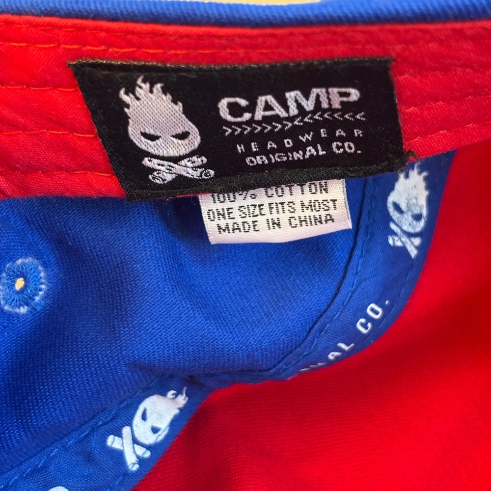 “CAMP Headwear Original” Two-Tone Red & Blue Five-Panel Cap NWOT! - Picture 6 of 6